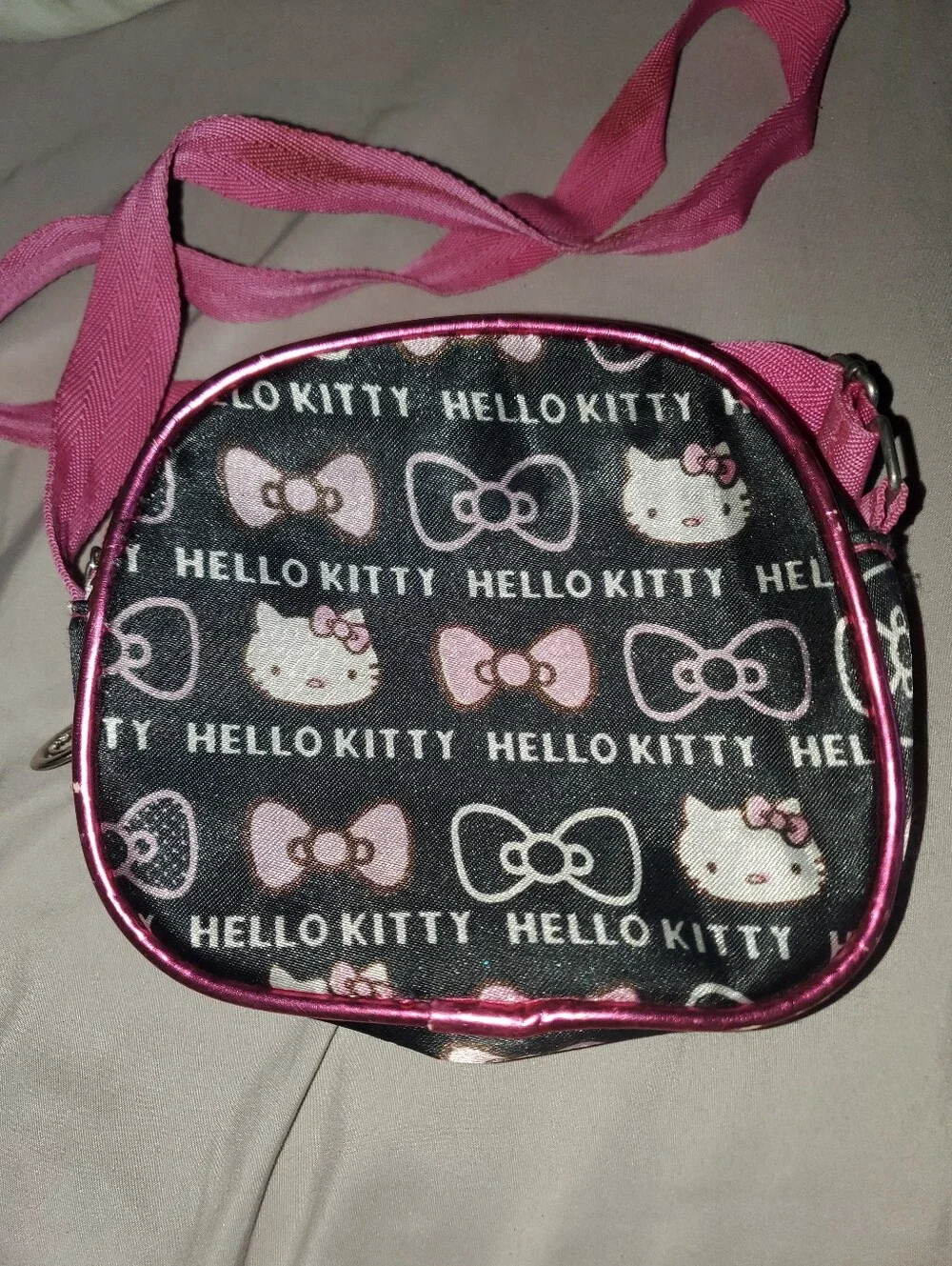 Girl's Hello Kitty Pink & Black Crossbody Bag